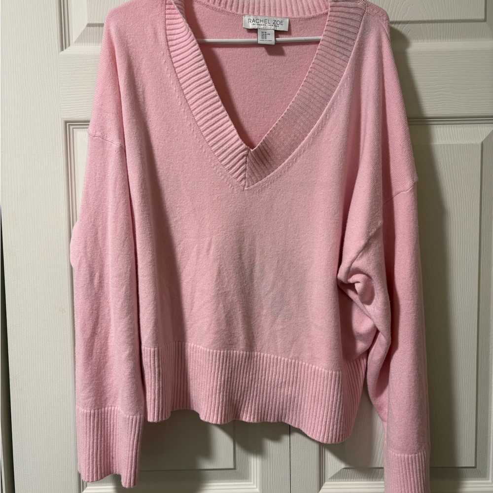 Rachel Zoe Soft Pink V-Neck Sweater